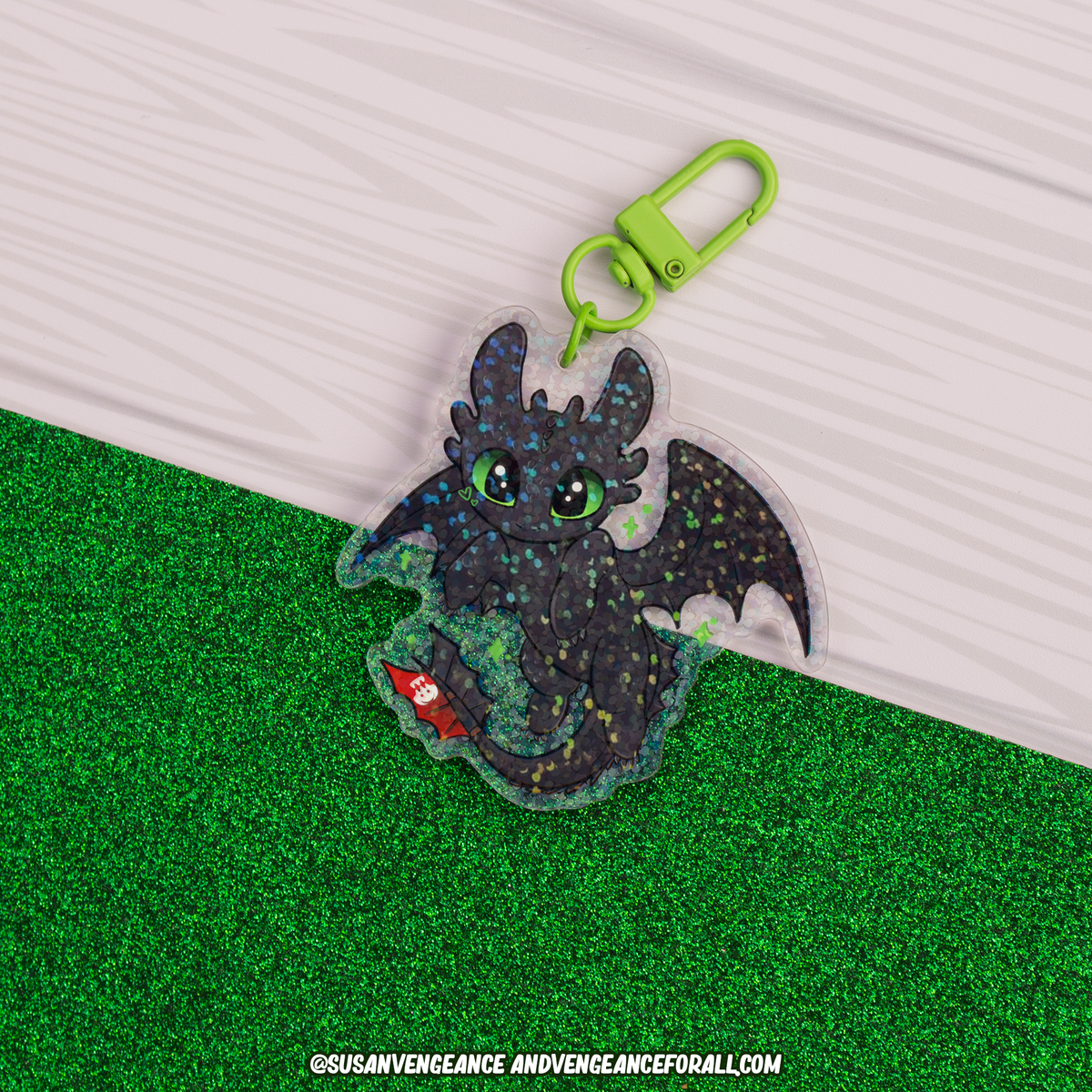 Black Dragon Holographic Keychain – And Vengeance For All