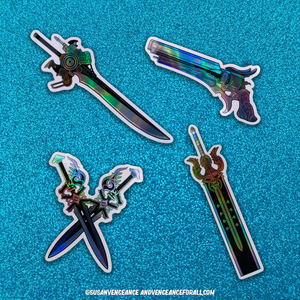 Fantasy Weapons Holographic Vinyl Stickers