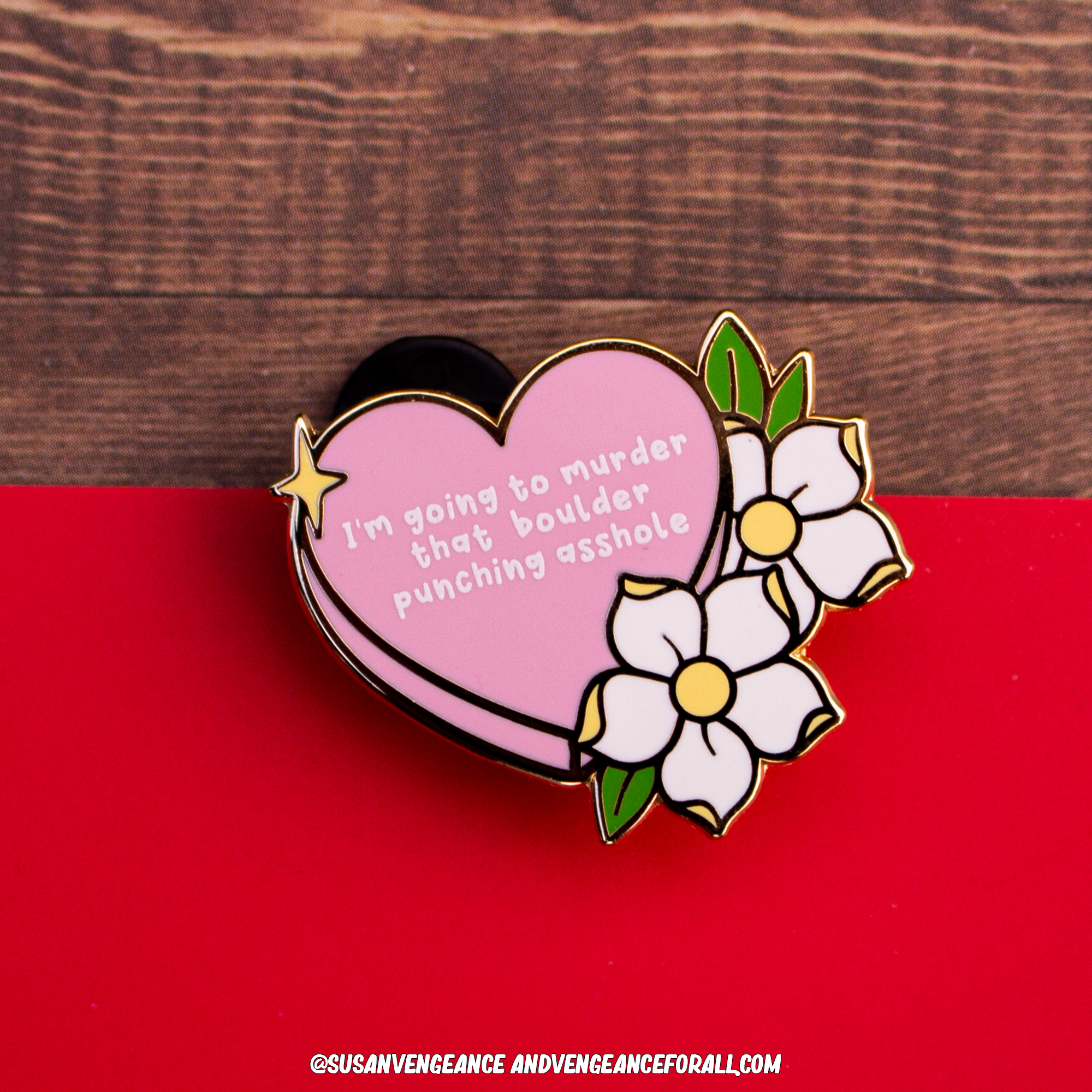 Boulder Punching Quote Mini Pin