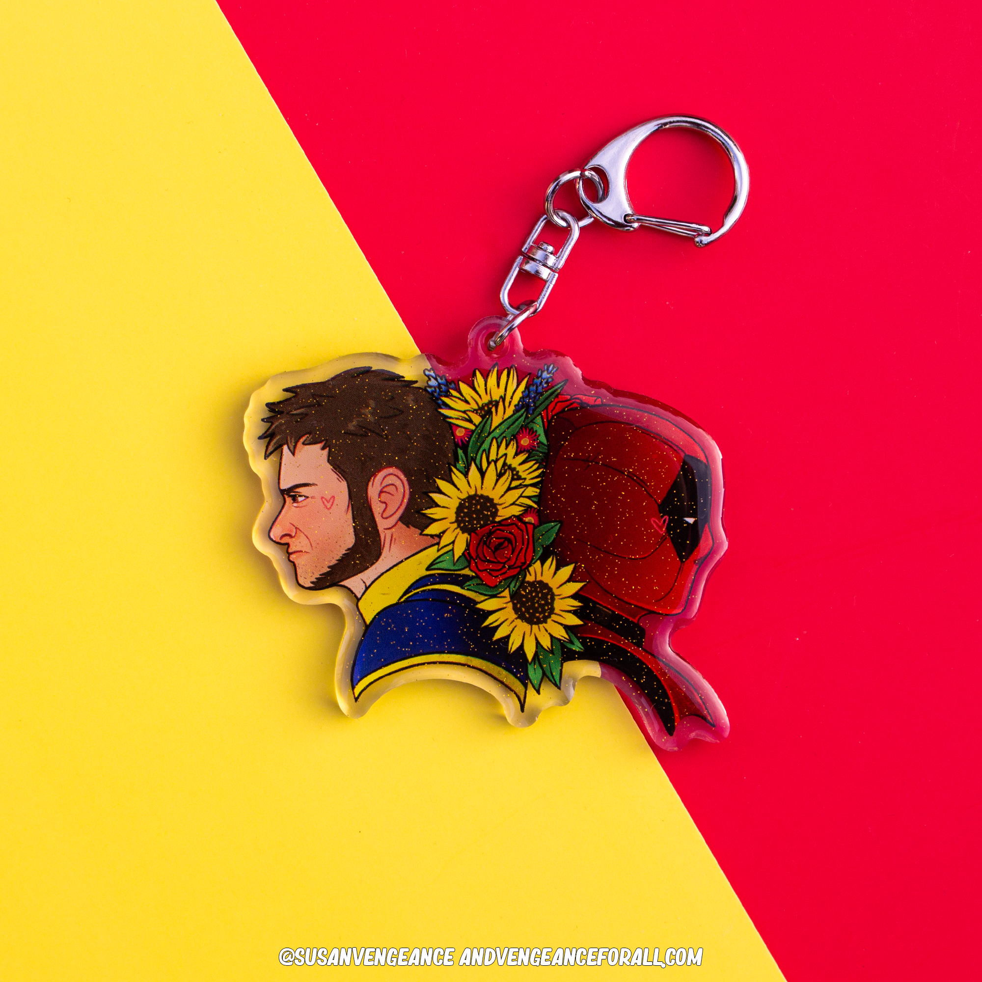 DP x Wolvie Flower Glitter Keychain