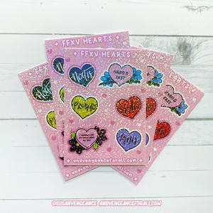 XV Hearts Holographic Sticker Sheet